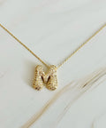 Crystal Bubble Initial Necklace