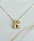 Crystal Bubble Initial Necklace