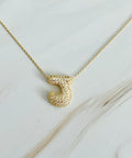 Crystal Bubble Initial Necklace