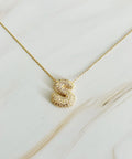 Crystal Bubble Initial Necklace