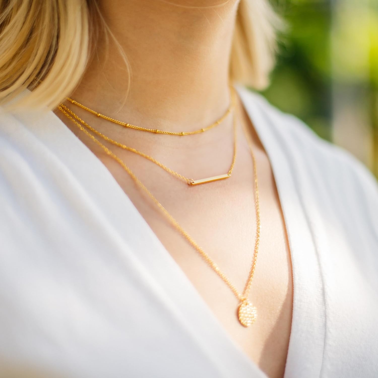 Layered Necklaces for Women - 14K Dainty Gold Plated Layering Chokers Necklaces Set Multilayer Delicate Necklace Trendy Adjustable Long Layered Necklaces for Women