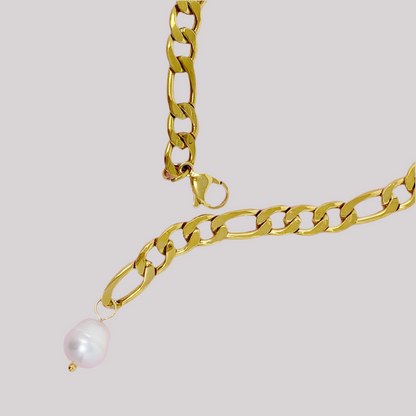 Cuban Link Pearl Anklet - Demuura