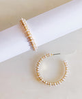 Pearl Deco Hoop Earrings - Demuura