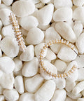 Pearl Deco Hoop Earrings - Demuura