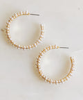 Pearl Deco Hoop Earrings - Demuura