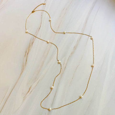 Freshwater Pearl Clip Necklace - Demuura