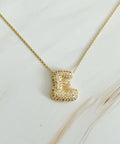 Crystal Bubble Initial Necklace