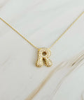 Crystal Bubble Initial Necklace